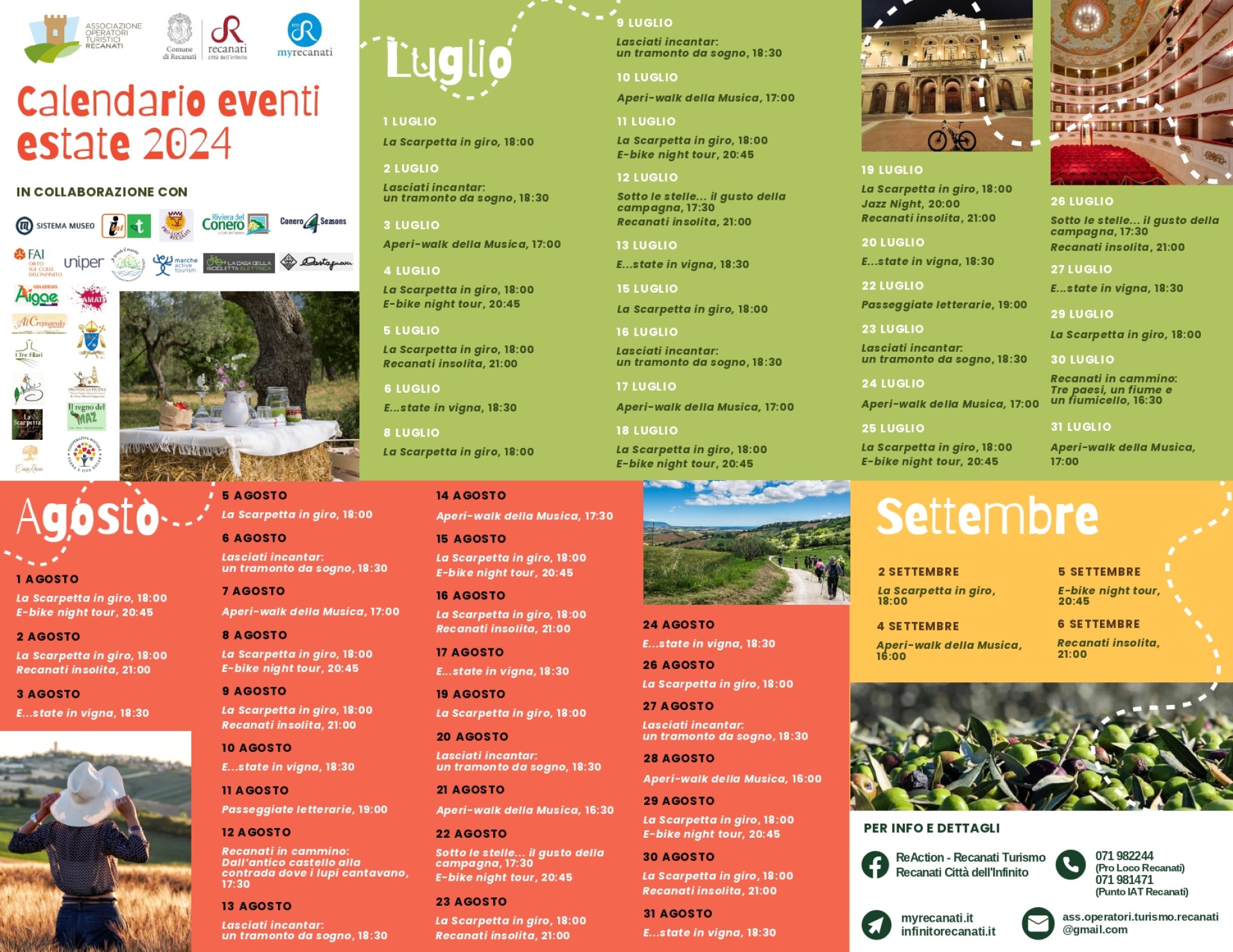 CALENDARIO EVENTI ASSOCIAZIONE OPERATORI TURISTICI ESTATE 2024